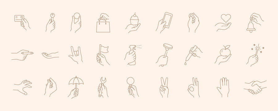 Charity human care outline icons pack. Line signs volunteering and giving, support donation or friendly handshake. Thin vector icons set perfect for web app infographic business social projects.