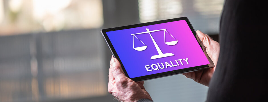 Equality concept on a tablet
