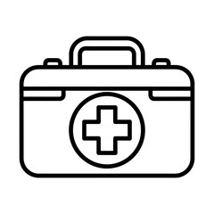 Fototapeta premium First aid kit with medical cross symbol for emergency healthcare and assistance first responder medical supplies