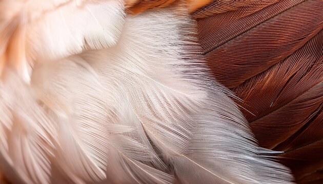 feather bird wing plumage closeup nature detail texture brown white graceful feather bird wing plumage closeup nature detail texture brown white pattern background softly lit abstract