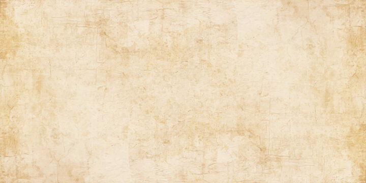 Vintage parchment paper background with aged texture, antique yellowish grunge surface for scrapbooking and design. weathered and distressed vintage paper texture. subtle stains, speckles