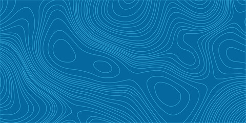 Blue Topographic Map Background with Elegant Contour Lines, Abstract Geographic Vector Pattern for Minimalist Design © Creative Lis
