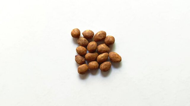 Japanese style coated peanuts snack cracker nuts isolated on white background