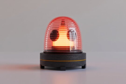 Red Warning Light with Glowing Interior