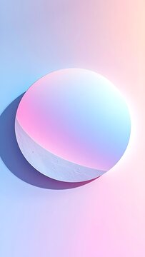Abstract pastel gradient sphere with soft shadows, subtle pixelation texture and soft lighting, clean modern design element