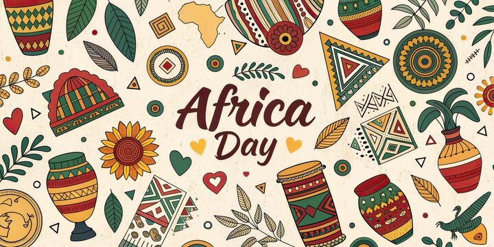 African culture geometric pattern banner ethnic ornament colorful tribal background