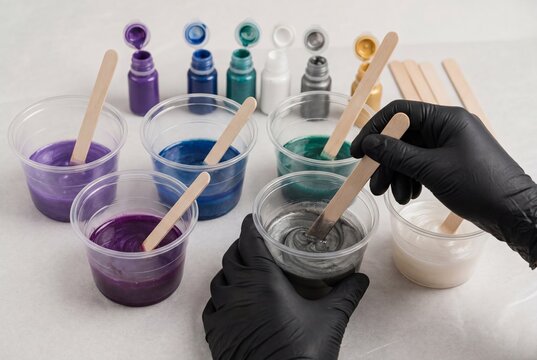 Epoxy Resin Process Divide and Color the Resin