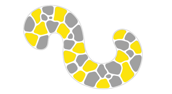 Abstract S-Shape Mosaic Pattern Yellow Gray White Background