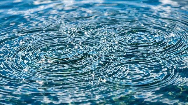 Water ripples reflecting light on surface