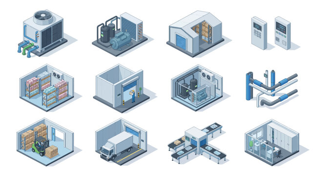 Cold Storage Warehouse Equipment and Refrigeration System for Logistics Facility