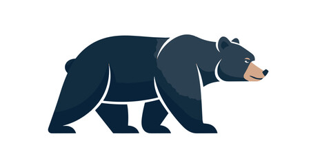 Naklejka premium Black bear walking on ground.