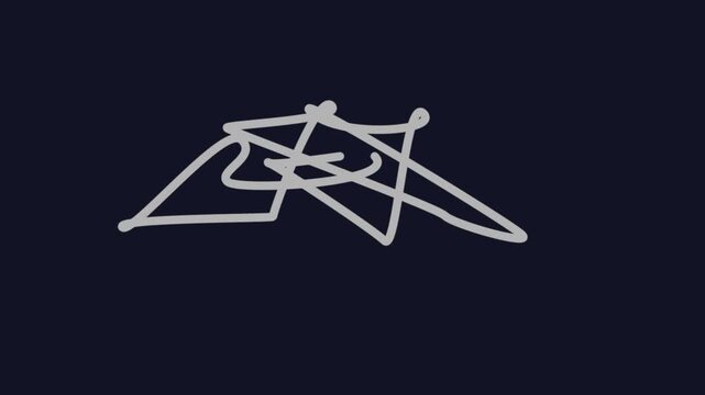 Abstract scribble design featuring complex tangled grey line art strokes on a solid dark navy blue background for creative digital projects