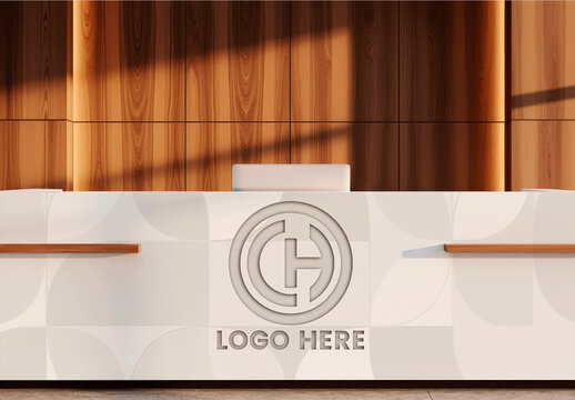 Modern Reception Desk Mockup
