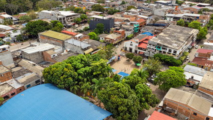 Fototapeta premium Doradal, Antioquia - Colombia. March 12, 2026. Catholic church located in the town's main park.