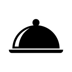 Fototapeta premium Serving tray with cloche dome icon restaurant catering hospitality isolated