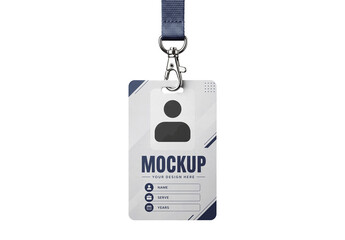 Hanging Id Badge Mockup With Lanyard