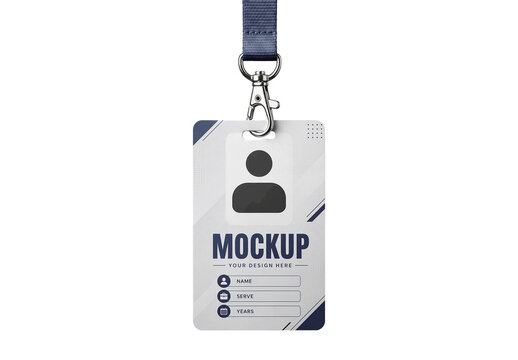 Hanging Id Badge Mockup With Lanyard