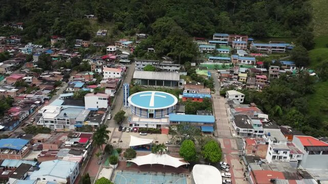Otanche, Boyaca - Colombia. March 11, 2026. Catholic parish located in the town's main park.