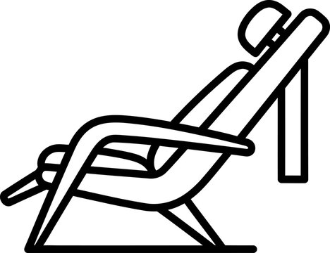Reclining lounge chair line icon with recliner furniture illustration interior relaxation lifestyle domestic