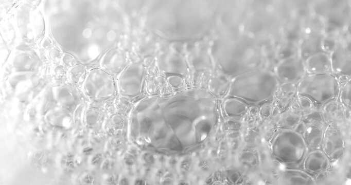 Super Slow Motion Monochrome Soap Suds Macro 