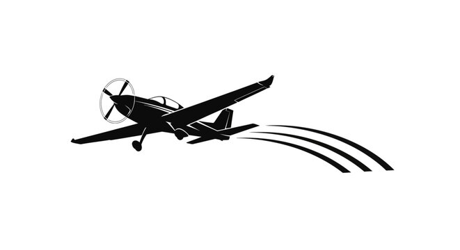 Vintage Biplane Flying Through Air.