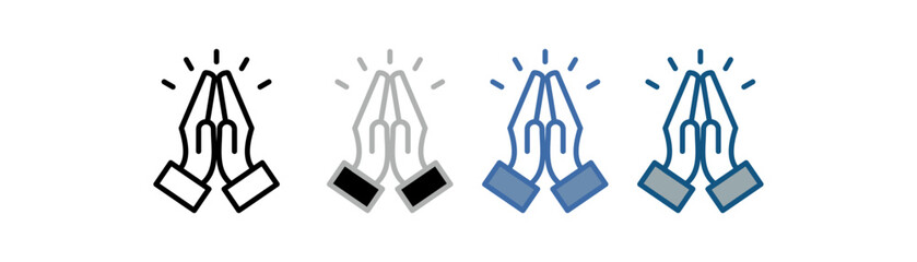 Fototapeta premium devotion icon set multiple style collection with two-handed design