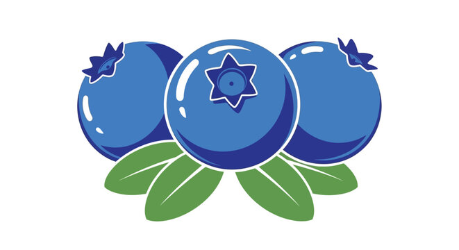 Blue Star of David Huckleberry Icons, Jewish Symbol Berries, Vector Graphics