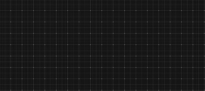 Seamless pattern micro Star junction grid blueprint, black surface. Smooth junction spacing geometry layout, interface wireframes dashboards planning pages engineering diagrams technology visuals.