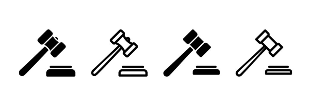 Gavel icon vector illustration. judge gavel sign and symbol. law icon. auction hammer