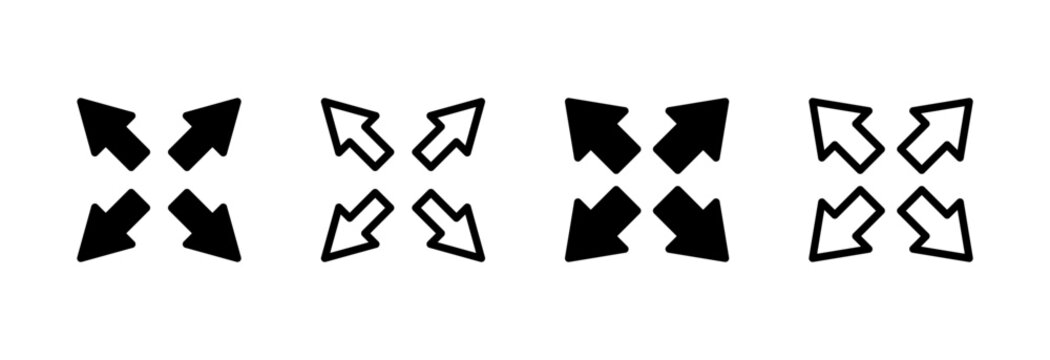 Fullscreen Icon vector illustration. Expand to full screen sign and symbol. Arrows symbol