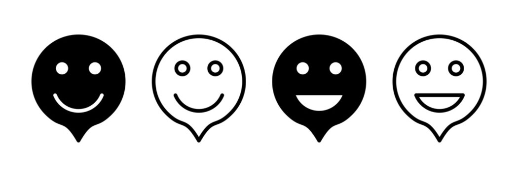 smile icon vector illustration. smile emoticon icon. feedback sign and symbol