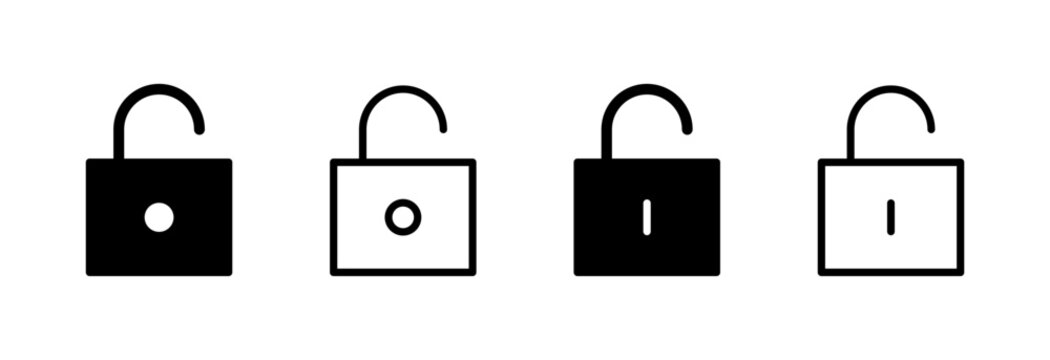 Unlock icon vector illustration. Unlock sign and symbol. unlocked padlock icon