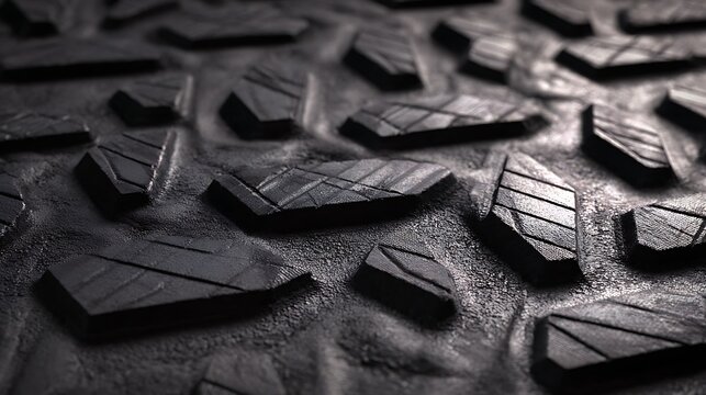 Dark Tire Tread Texture Macro Closeup