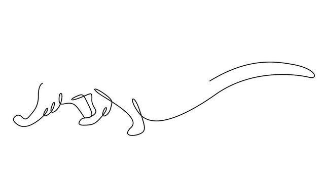 Cat animated minimalist continuous one line drawing vector illustration for pet concepts. Animated single line drawing of a cat profile, perfect for pet branding and animal designs.
