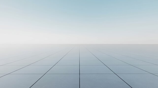 Simple Clean Business Background Plain Grey Tiles Floor With Blue Sky For Corporate Concepts