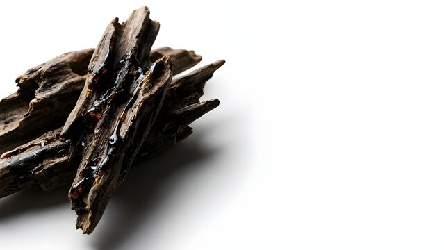 Agarwood Resin Close-Up with Dramatic Shadow &ndash; Editorial Luxury Fragrance Mockup