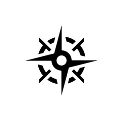 Fototapeta premium Geometric Compass Logo - Bold Black Minimalist Design