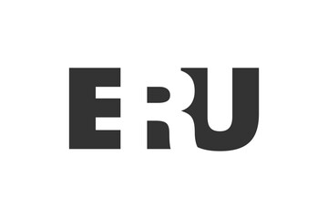 ERU logo design. Initial letter E R U bold font style for tech startups, consulting, corporate branding. Creative company name, headlines typography identity, trendy logotype. © Olena