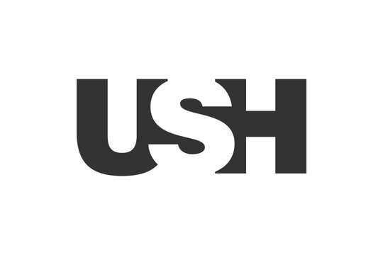 USH logo design. Initial letter U S H bold font style for tech startups, consulting, corporate branding. Creative company name, headlines typography identity, trendy logotype.