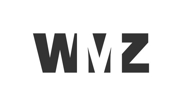 WMZ logo design. Initial letter W M Z bold font style for tech startups, consulting, corporate branding. Creative company name, headlines typography identity, trendy logotype.
