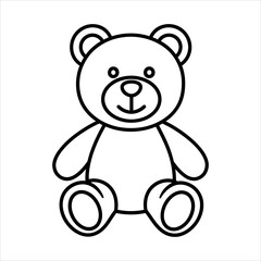 Obraz premium Cute teddy bear toy icon for children and nursery decor with stuffed animal black and white toy store child play