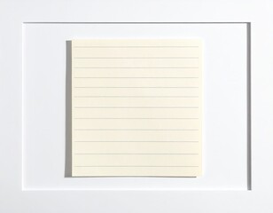 Obraz premium Framed blank ruled notepaper, minimal background, white mat