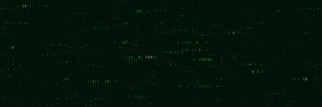Abstract Digital Background with Faint Green Binary Code Data Stream for Technology and Cyber Security Concepts