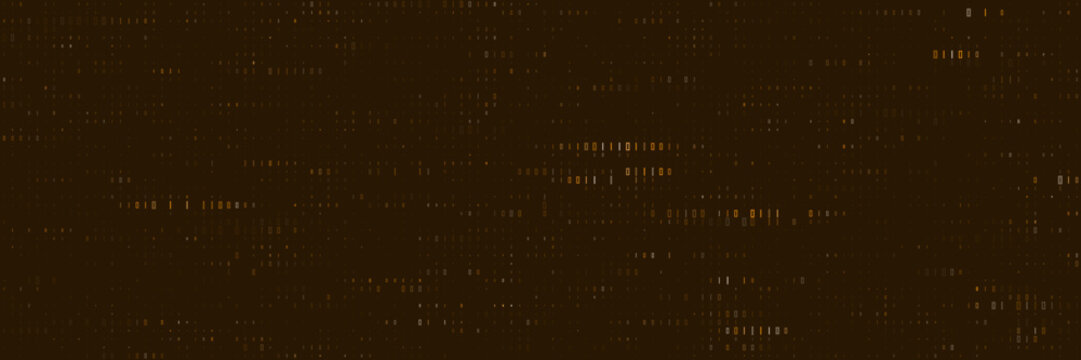 Abstract Digital Background with Glowing Binary Code Data Stream in Dark Brown Tones for Technology Concepts