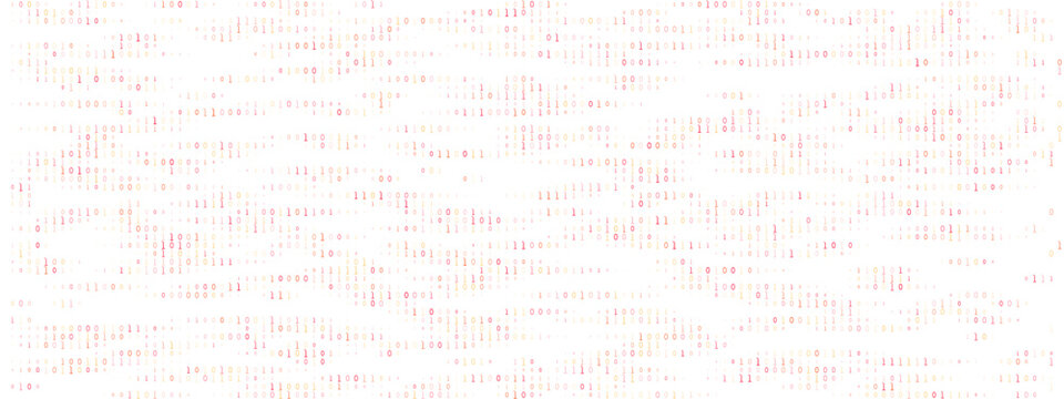 Abstract Binary Code Background with Pink Digital Numbers Pattern for Technology and Data Science Concepts