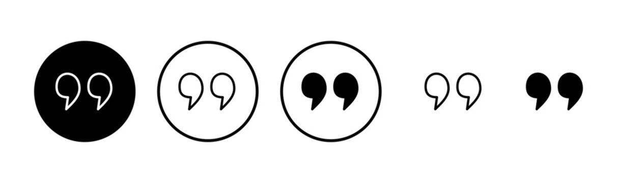 Quote icon logo design. Quotation mark sign and symbol