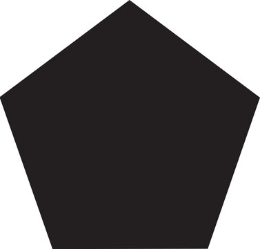 Simple black pentagon shape icon with pentagon geometric geometry