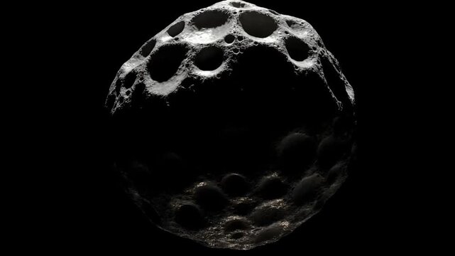 Rotating Asteroid Model in Deep Space with Craters