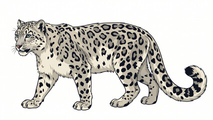Snow Leopard Wildlife Animal Vector Illustration