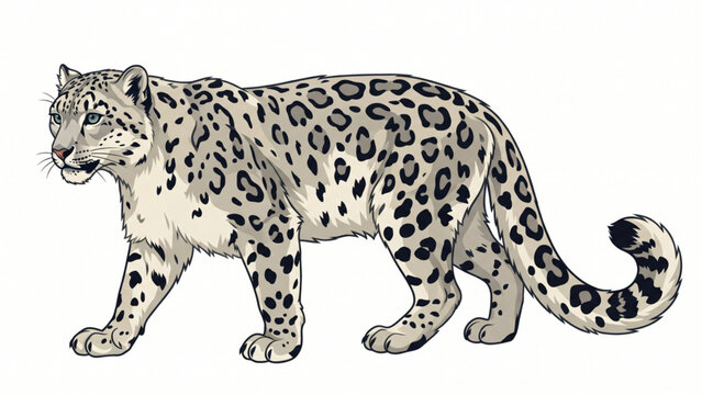 Snow Leopard Wildlife Animal Vector Illustration